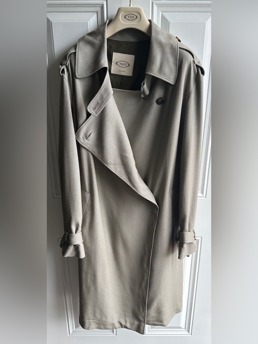 Tod’s Beige Wool Blend Belted Trench Coat Size IT 40 US 4